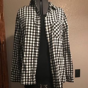 Black and White Flannel Button Down